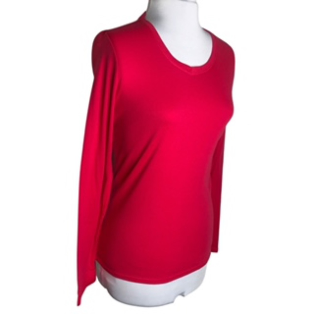NWOT bcg Long Sleeve Scoop Neck Red/Melon Mix Women's Tee-Shirt Size M